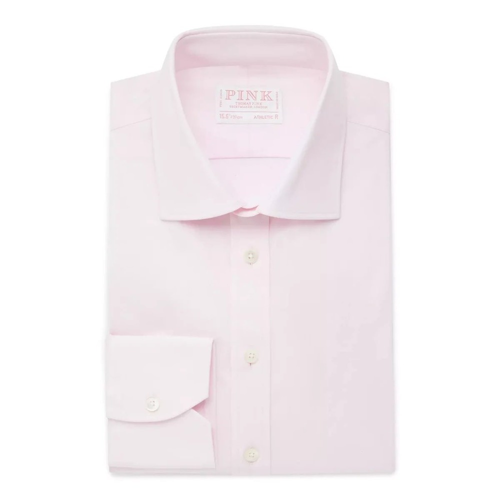 Thomas Pink Mens Athletic Fit Dress Shirt Pink 15.5 39R MCS2A1S04015 NWT